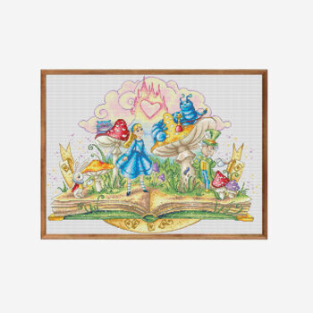 Calmhoop Cross Stitch Kit · Alice in Wonderland | HD Printed · Long-Staple Cotton