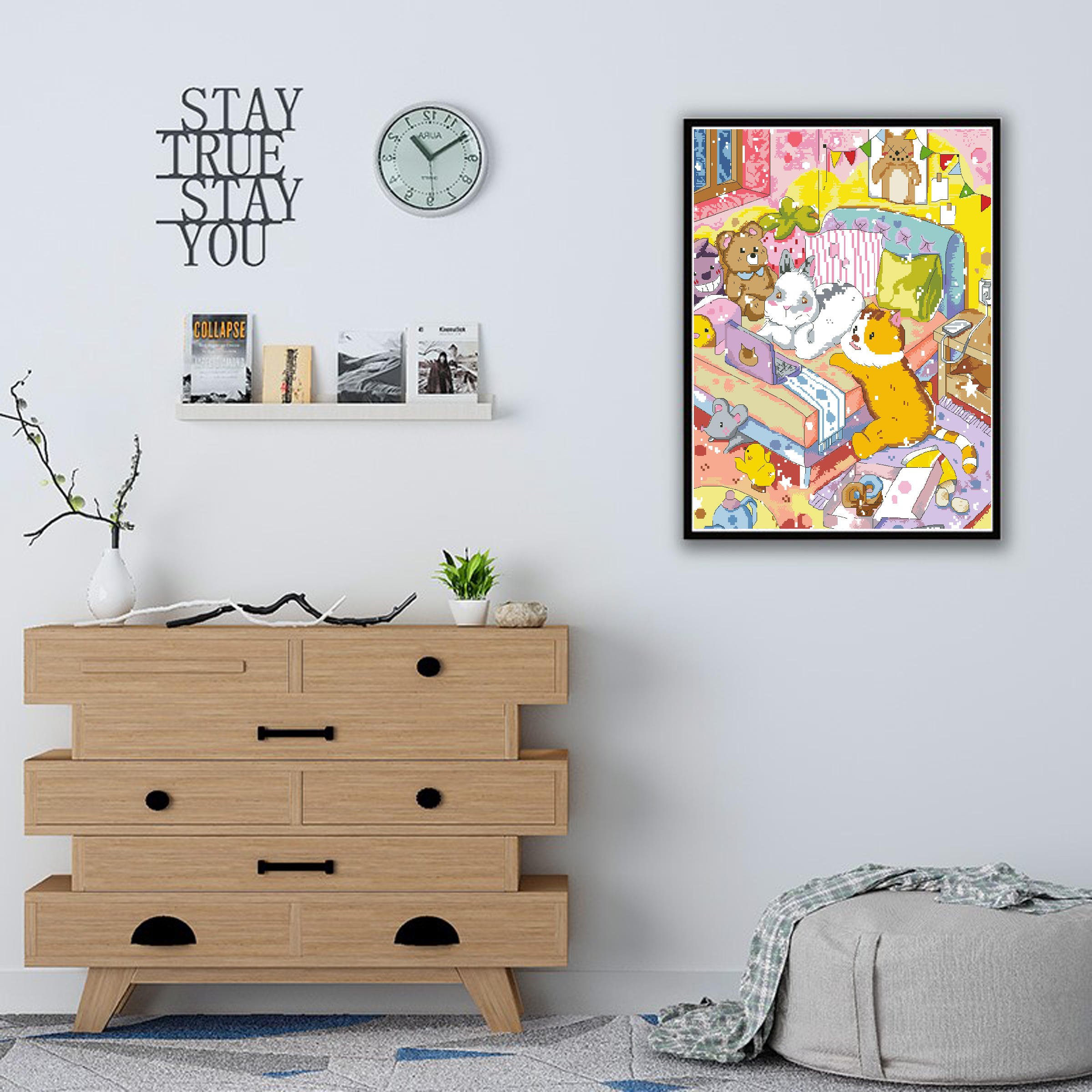 Calmhoop Cross Stitch Kit – Happy Family | 38×45 cm | 28 Color Threads