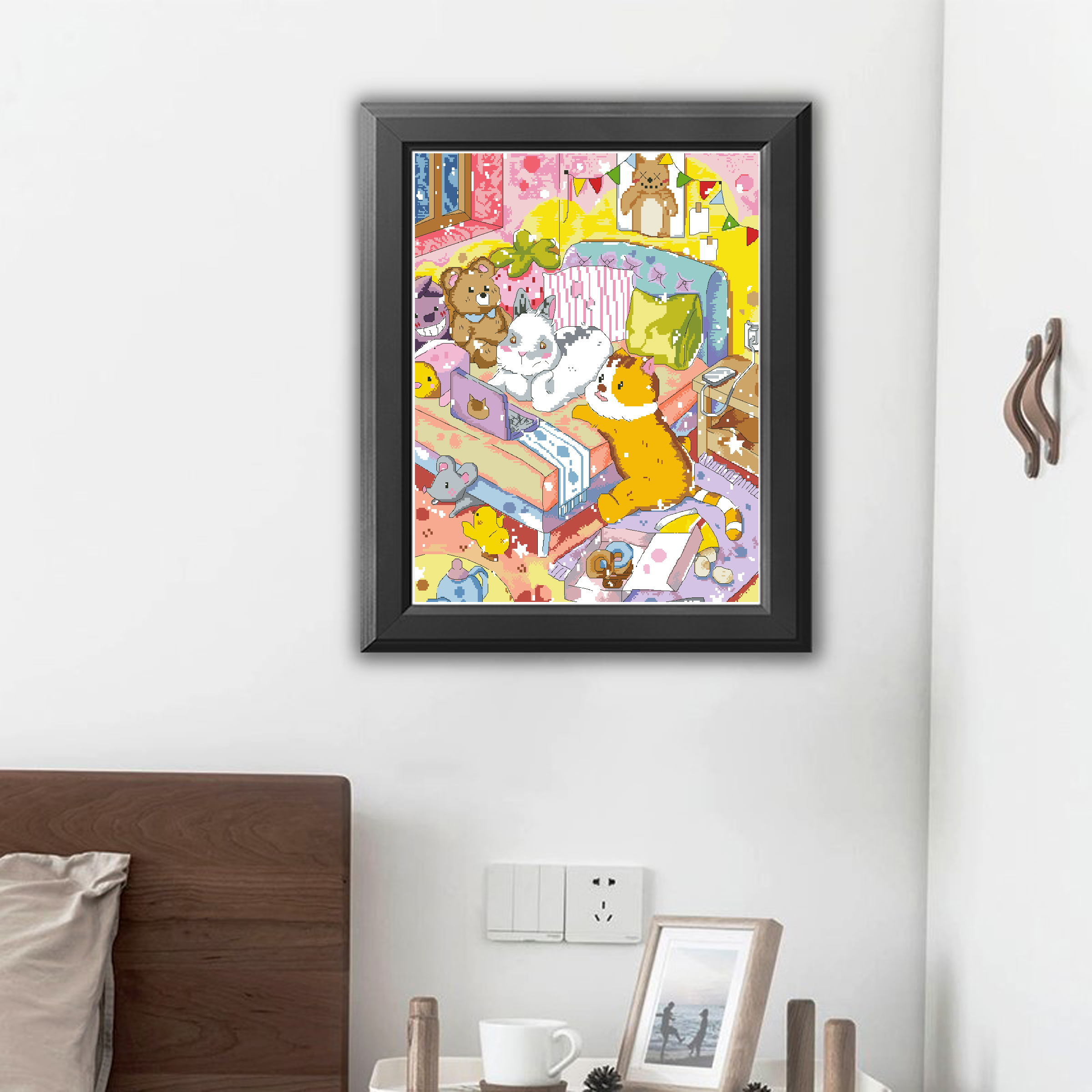 Calmhoop Cross Stitch Kit – Happy Family | 38×45 cm | 28 Color Threads