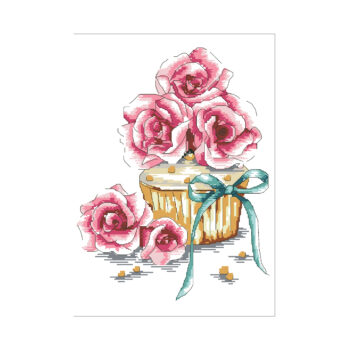 Calmhoop Cross Stitch Kit – Cupcake | 35x25cm HD Print · 16 Threads