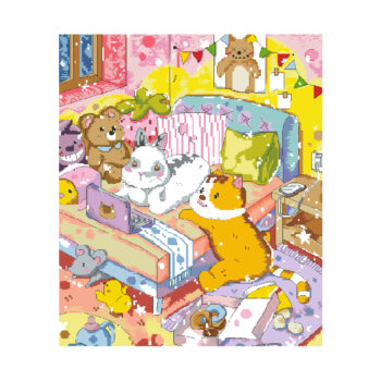 Calmhoop Cross Stitch Kit – Happy Family | 38×45 cm | 28 Color Threads