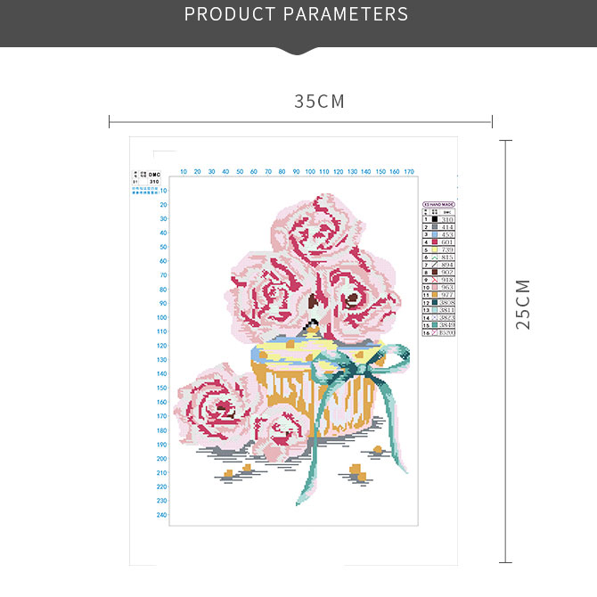 Calmhoop Cross Stitch Kit – Cupcake | 35x25cm HD Print · 16 Threads